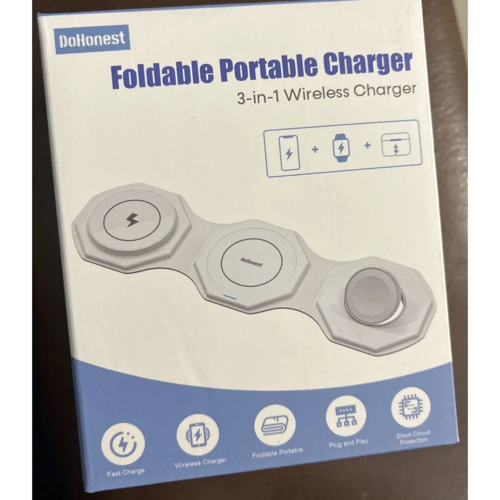 3 in 1 Wireless Charging Station for Apple Multiple Devices, Foldable Magnetic